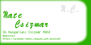 mate csizmar business card